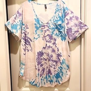 Allegrace purple and blue tie dye top
